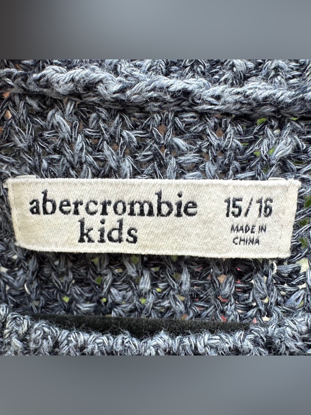 Abercrombie Kids Blue Layered Knit Sweater White Shirttail Hem Girls 15/16 - Picture 7 of 8